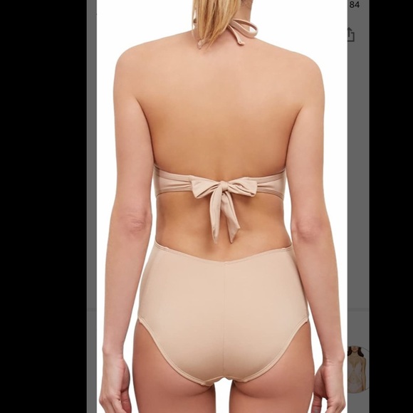 NWT Kenneth Cole Nude Strappy Cut-Out Once Piece - Picture 2 of 5